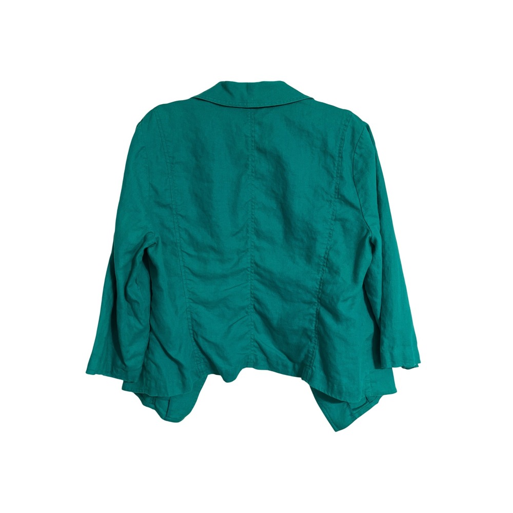Chico's Linen Blazer‎ Jacket Women's Career Casual Elegant Kelly Green - Picture 2 of 8